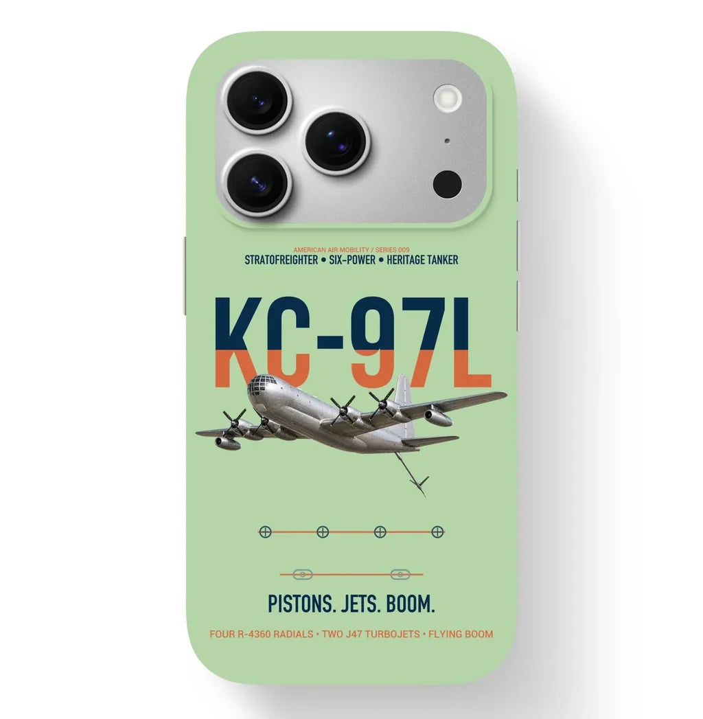 KC-97L STRATOFREIGHTER design on light green magsafe iphone case, for iPhone 17 Pro