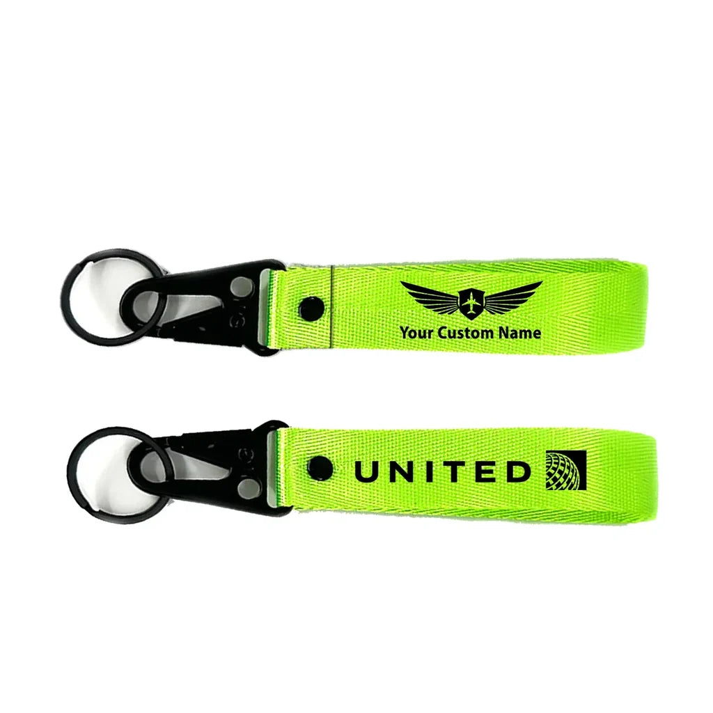 United Airlines Hawk-shaped key chain, Light Green+ NAME