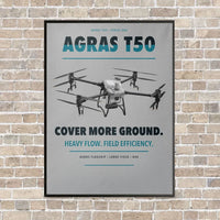 Thumbnail for DJI Agras T50 vertical canvas print - framed - light gray background