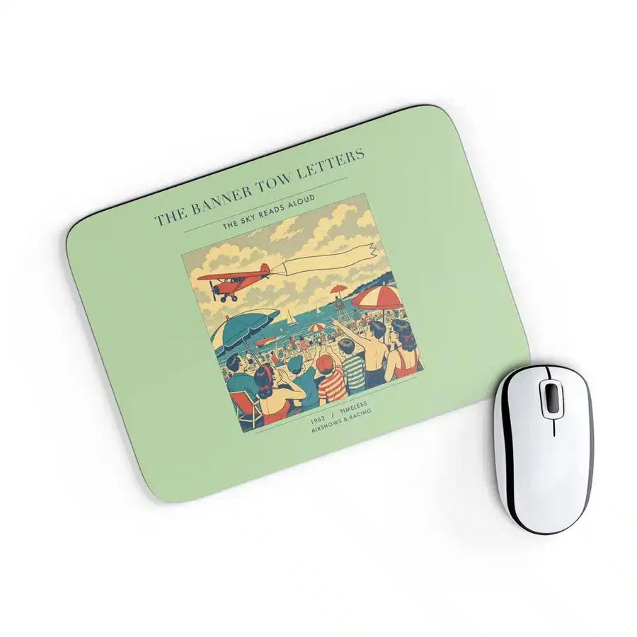 VINTAGE G4472 - The Banner Tow Letters - Designed Mouse Pads design on lightgreen rectangle