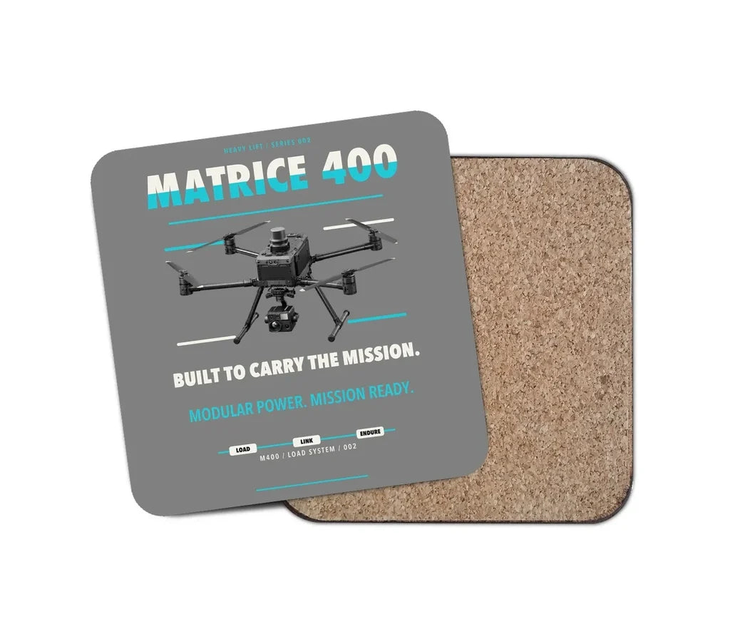 DJI Matrice 400 design on gray 1 piece coaster