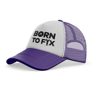 Thumbnail for Born To Fix Airplanes trucker cap - purple
