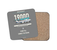 Thumbnail for Beechcraft 1900D design on gray 1 piece coaster