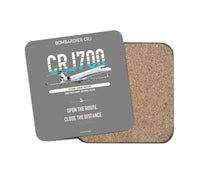 Thumbnail for Bombardier CRJ700 design on gray 1 piece coaster