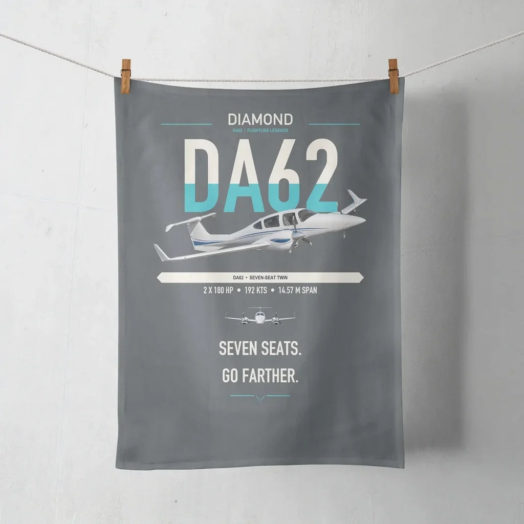 Diamond DA62 design on gray towel