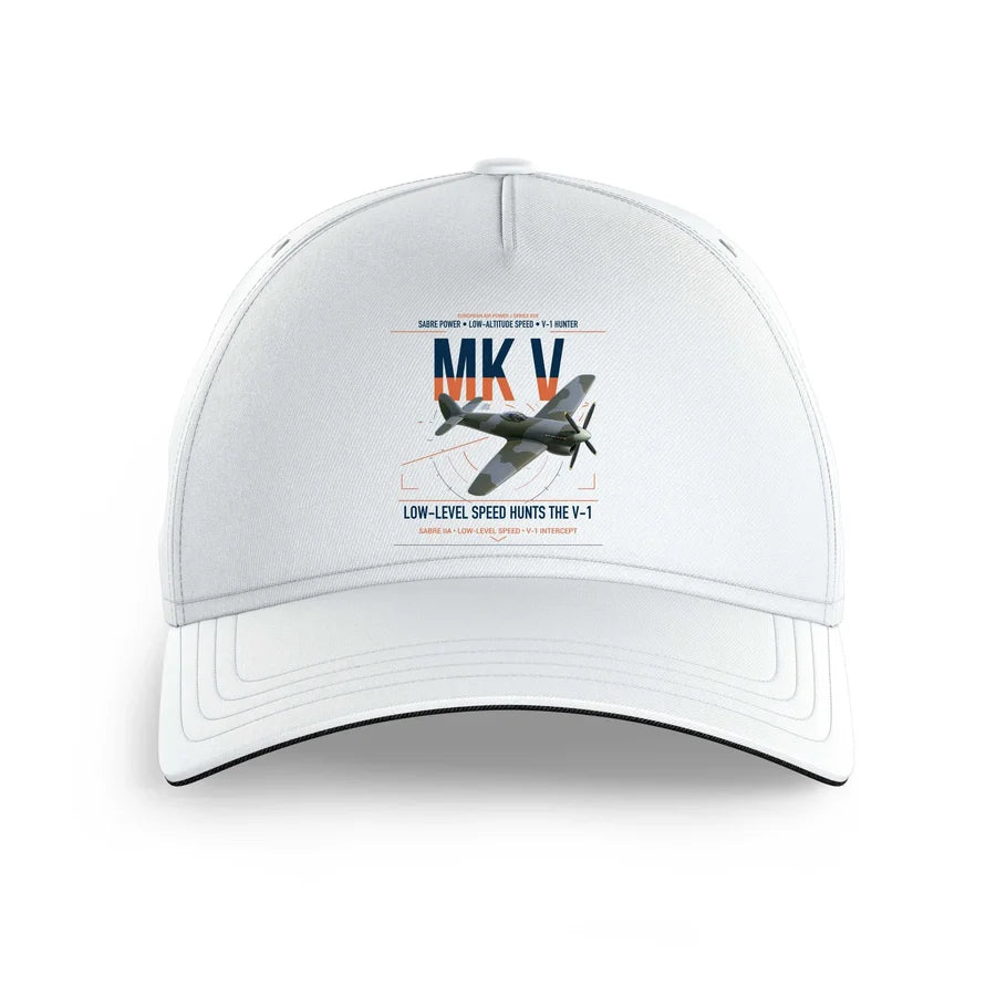 Hawker Tempest Mk V design on white printed hat