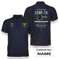 Thumbnail for LEAP-1A design on navy blue polo with custom name badge
