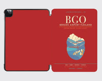 Thumbnail for Bergen Airport Flesland BGO - Seven-Rain Fjord Tapestry - Red