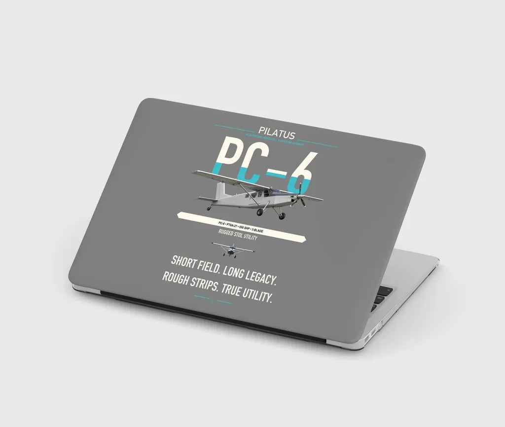 Pilatus PC-6 Porter design on gray MacBook case