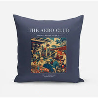 Thumbnail for VINTAGE G4047 - The Aero Club - Designed Pillows design on navyblue