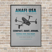 Thumbnail for Parrot ANAFI USA vertical canvas print - framed - light gray background