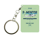 Thumbnail for Tecnam P-Mentor design on light green designed key chain, double-side print
