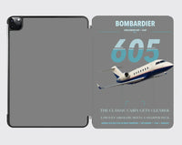 Thumbnail for Bombardier Challenger 605 design on gray ipad tablet case