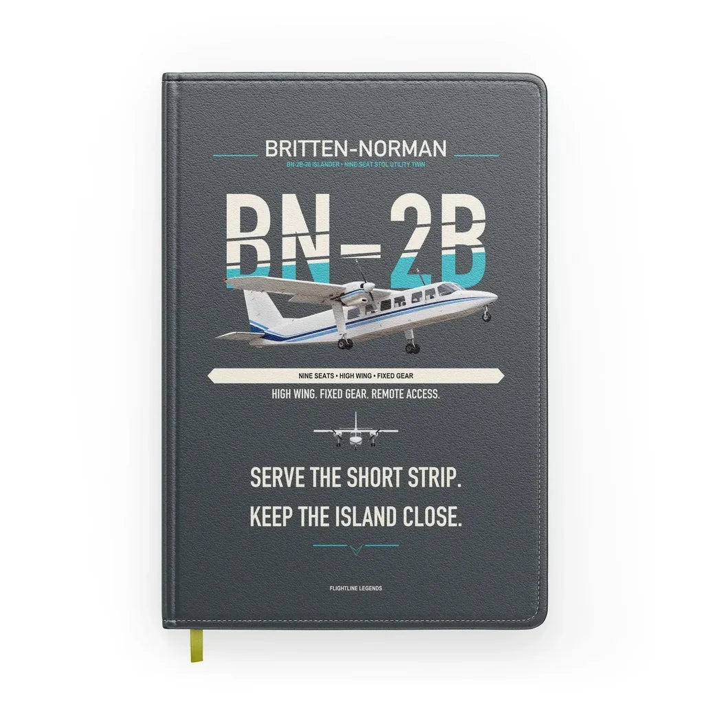 Britten-Norman BN-2B-26 Islander design on gray notebook