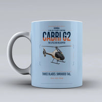 Thumbnail for Guimbal Cabri G2 design on light blue ceramic mug, double-side print