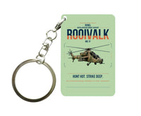 Thumbnail for Denel Rooivalk Mk 1F design on light green designed key chain, double-side print