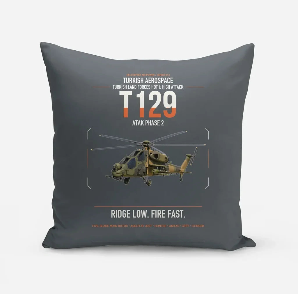 Turkish Aerospace T129 ATAK Phase 2 design on gray pillow