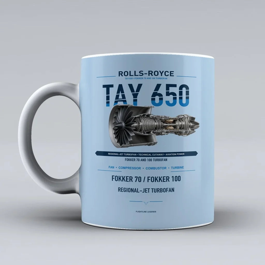 650 Mug design on light blue tay