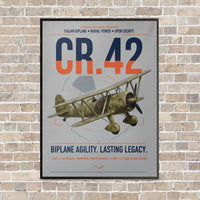 Thumbnail for Fiat CR.42 Falco vertical canvas print - framed - light gray background