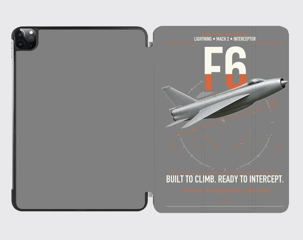 English Electric Lightning F6 design on gray ipad tablet case