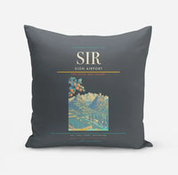 Thumbnail for Sion Airport (SIR) design on gray pillow