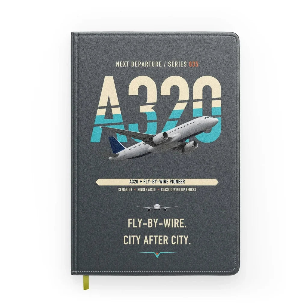 Airbus A320 design on gray notebook