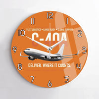 Thumbnail for C-40A Clipper Fleet Logistics Ready design on orange no frame wall clock
