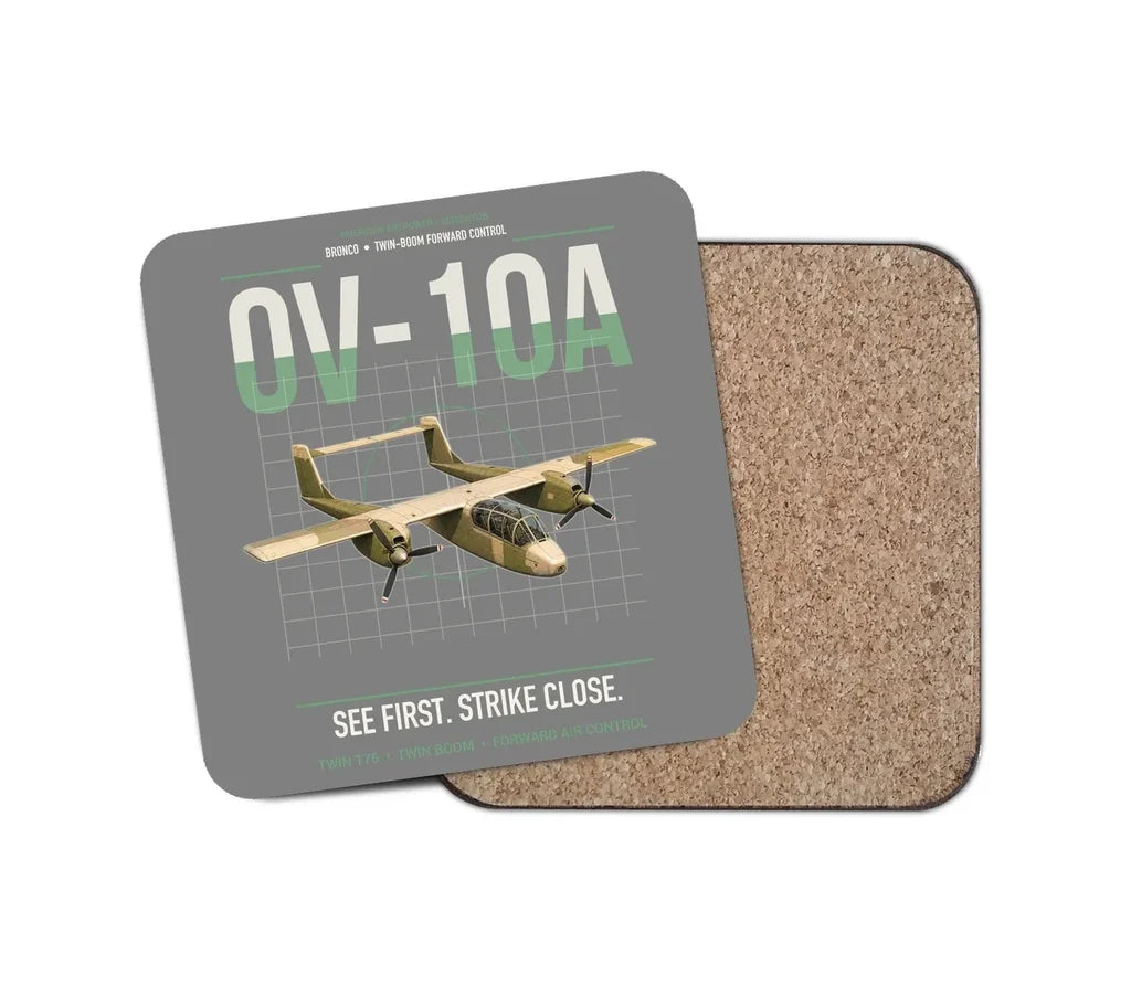 OV-10A Bronco design on gray 1 piece coaster