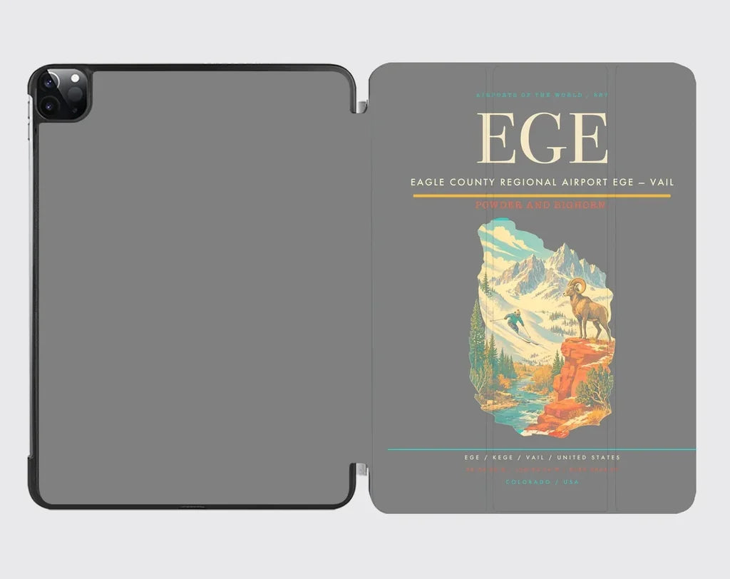 Eagle County Regional Airport (EGE) design on gray ipad tablet case