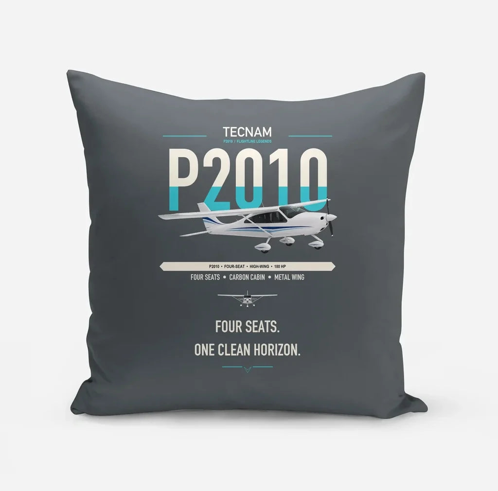 Tecnam P2010 design on gray pillow