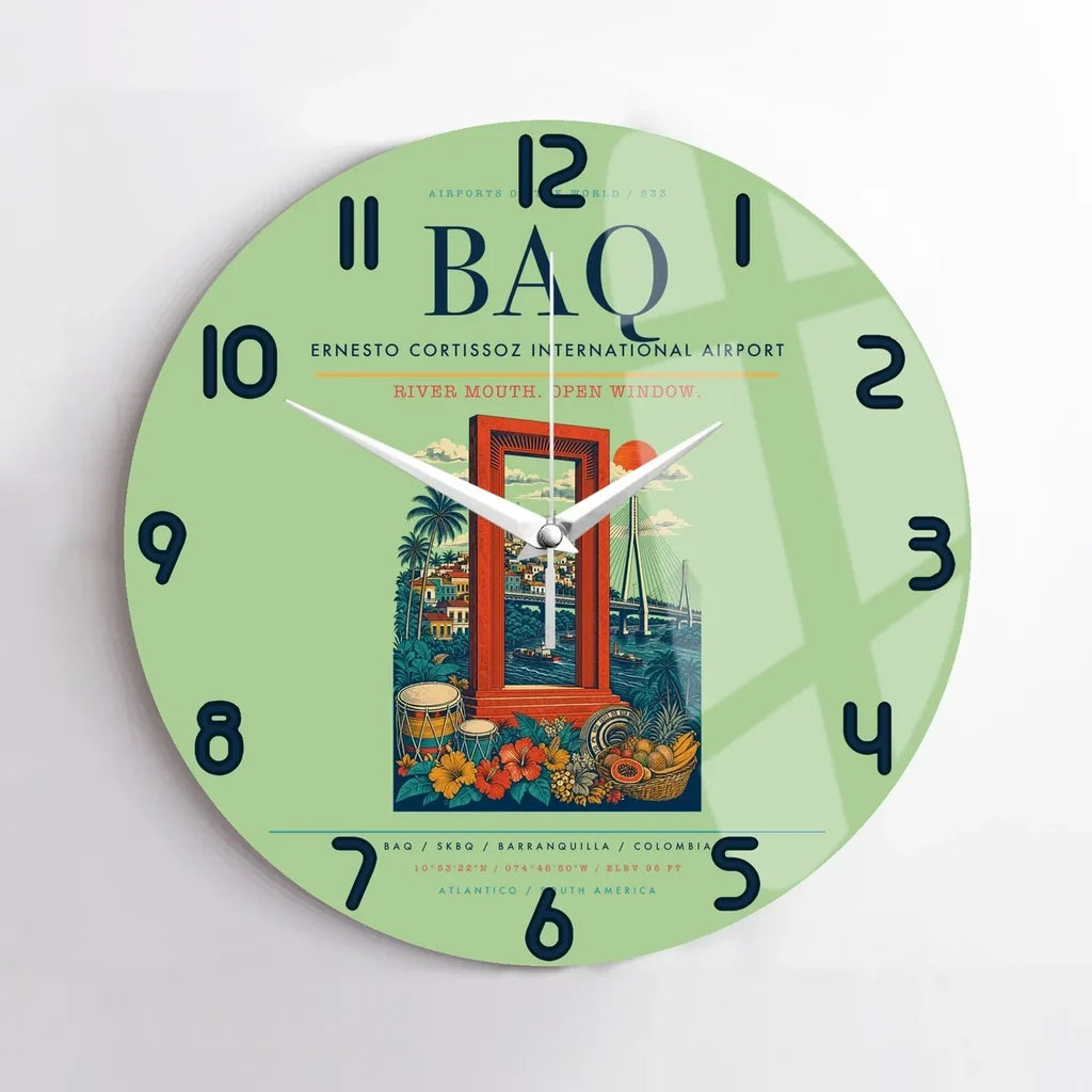 Ernesto Cortissoz International Airport BAQ Wall-Clock No-Frame - Light Green