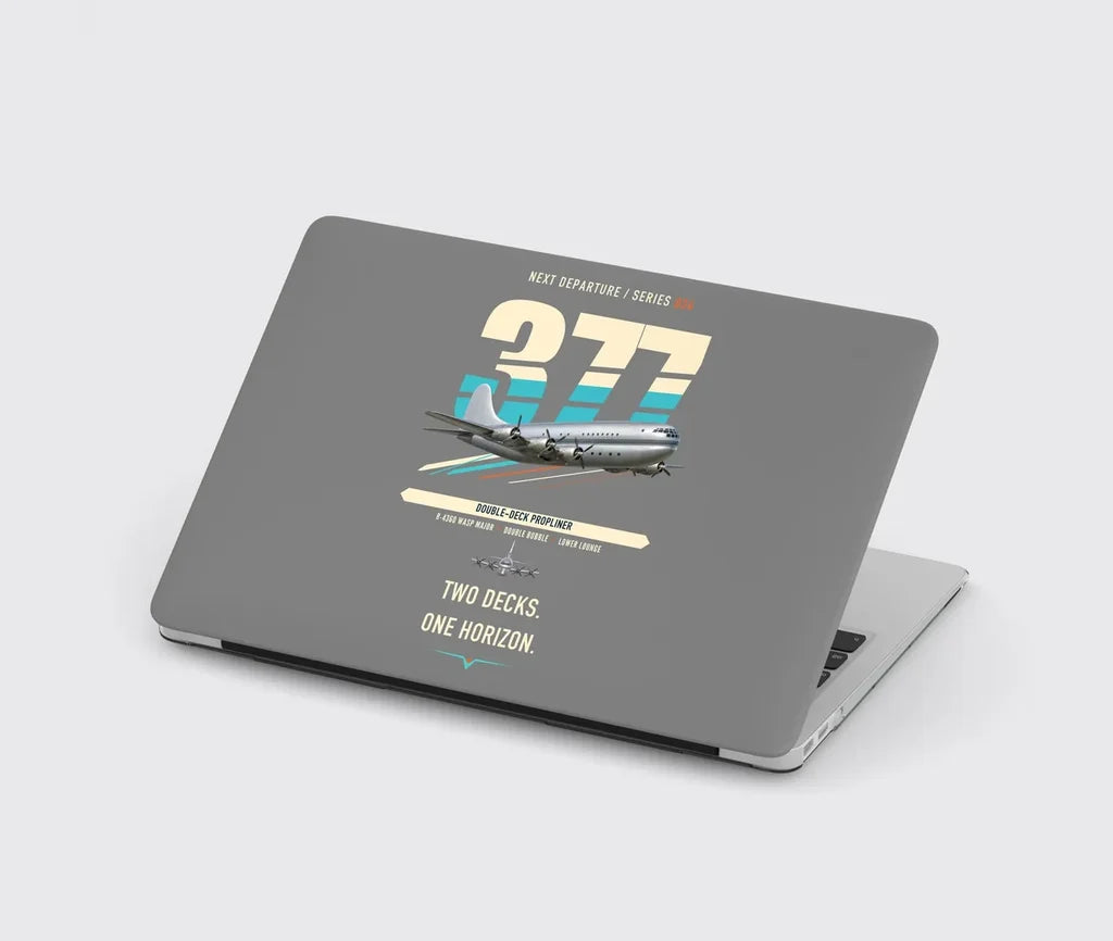 Boeing 377 Stratocruiser design on gray MacBook case