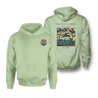Thumbnail for VINTAGE G4044 - The Stunt School - Double-Side Hoodie design on lightgreen double side