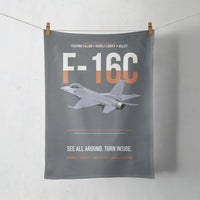 Thumbnail for F-16C Fighting Falcon See All Around Turn Inside design on gray towel