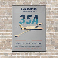 Thumbnail for Bombardier Learjet 35A vertical canvas print - framed - light gray background