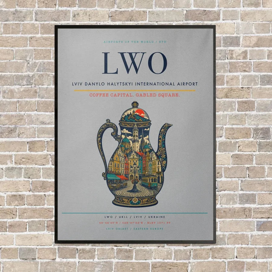 Lviv Danylo Halytskyi International Airport LWO - Canvas Framed - Light Gray
