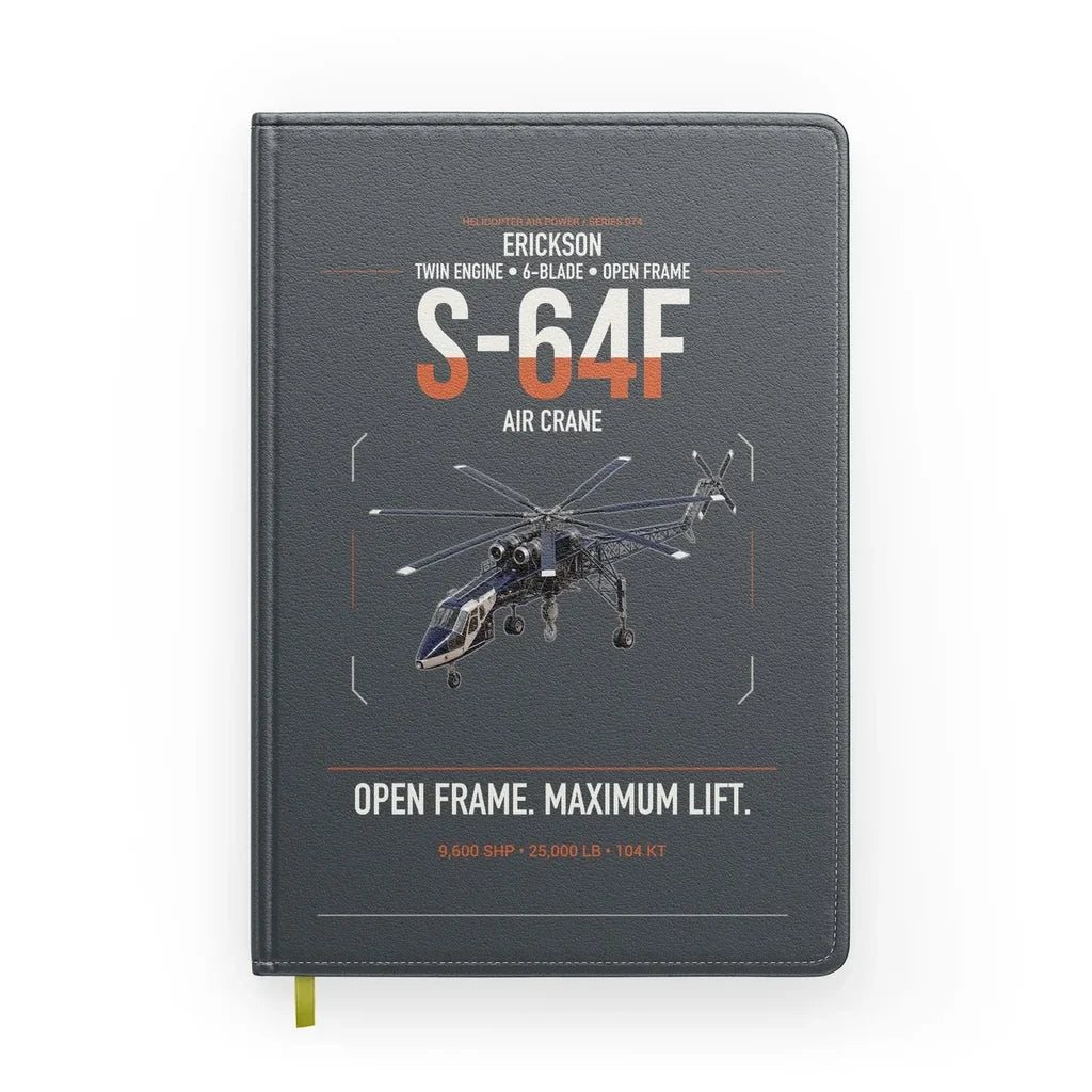 Erickson S-64F Air Crane design on gray notebook