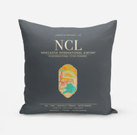 Thumbnail for Newcastle International Airport (NCL) design on gray pillow