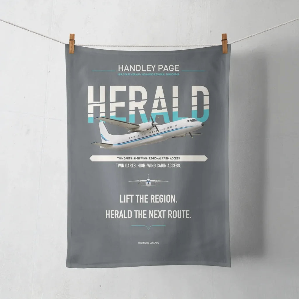 Handley Page HPR.7 Dart Herald design on gray towel