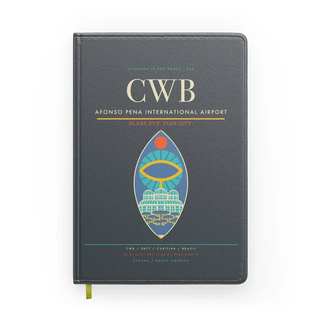 Afonso Pena International Airport (CWB) design on gray notebook