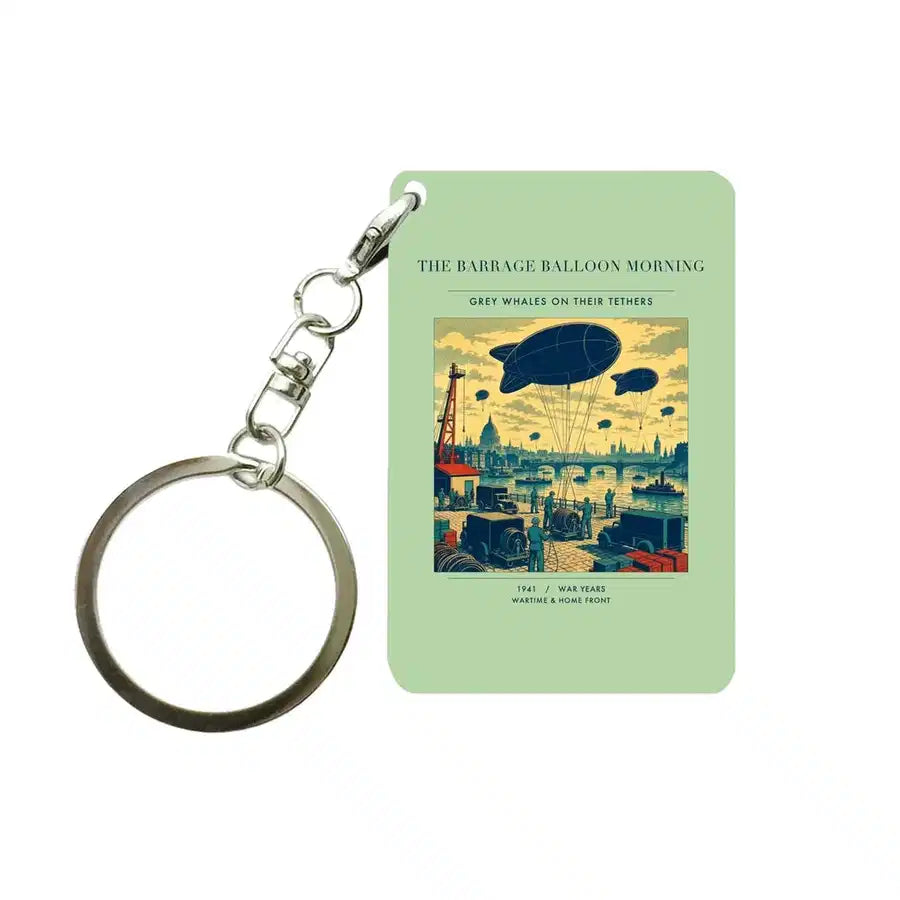 VINTAGE G4521 - The Barrage Balloon Morning - Designed Key Chain design on lightgreen