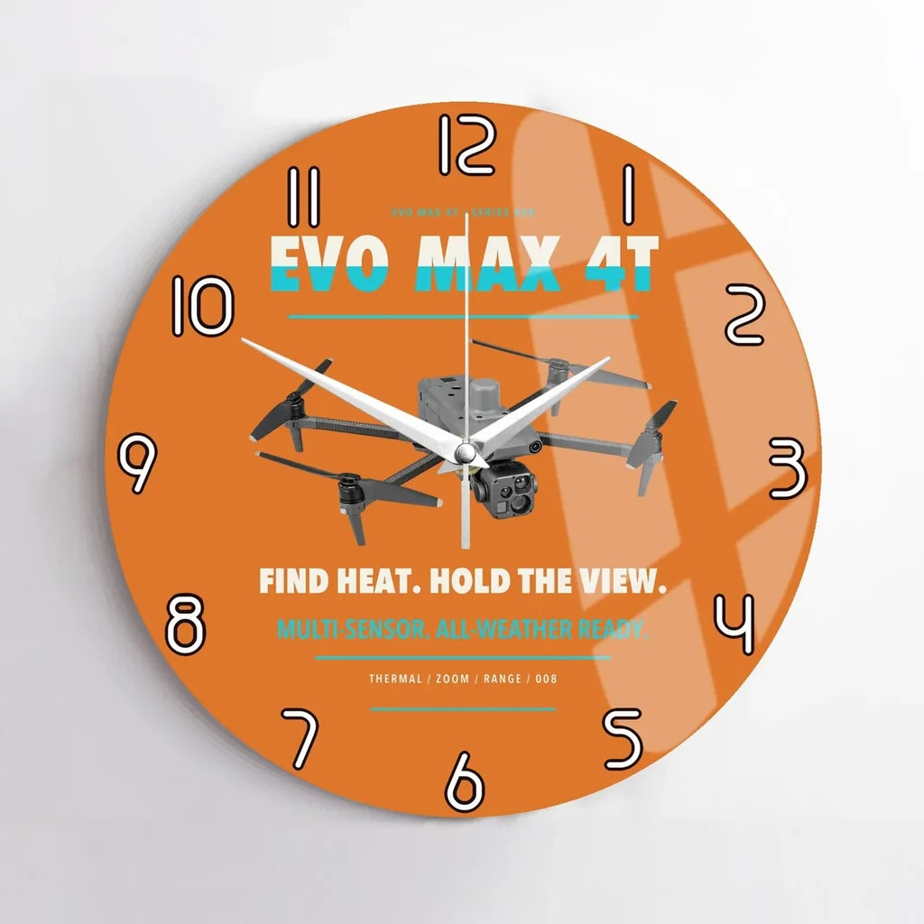 Autel EVO Max 4T design on orange no frame wall clock
