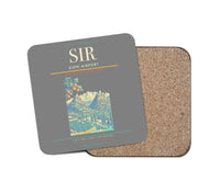 Thumbnail for Sion Airport (SIR) design on gray 1 piece coaster