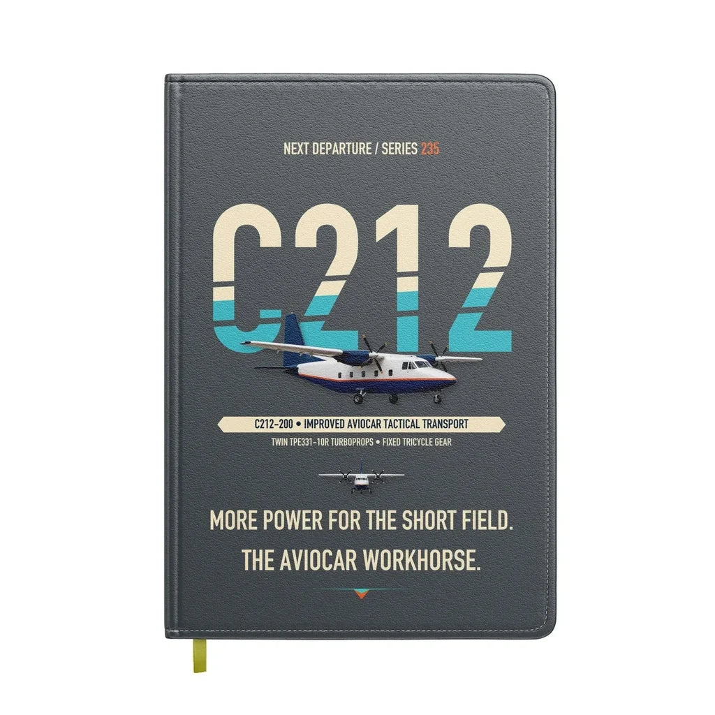 CASA C-212-200 Aviocar design on gray notebook