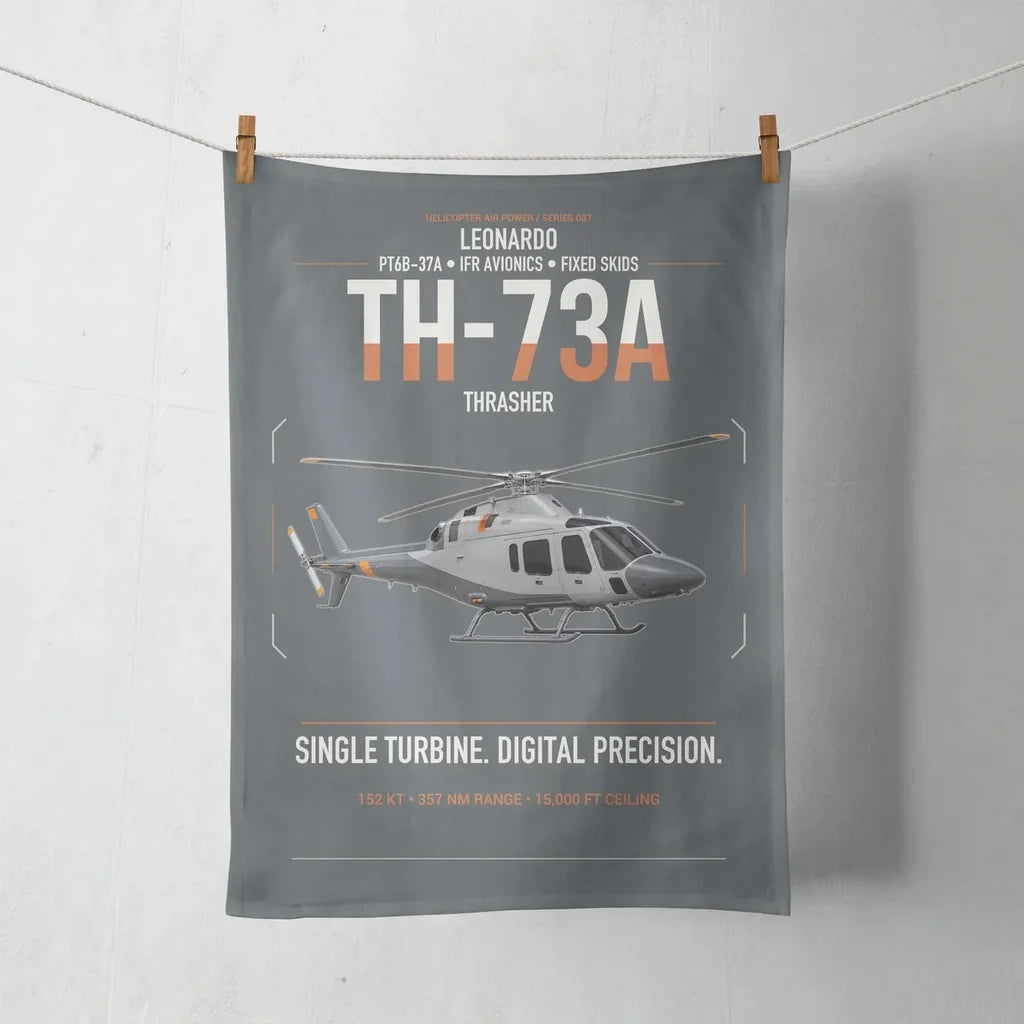 Leonardo TH-73A Thrasher design on gray towel