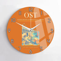 Thumbnail for Ostend-Bruges International Airport (OST) design on orange no frame wall clock