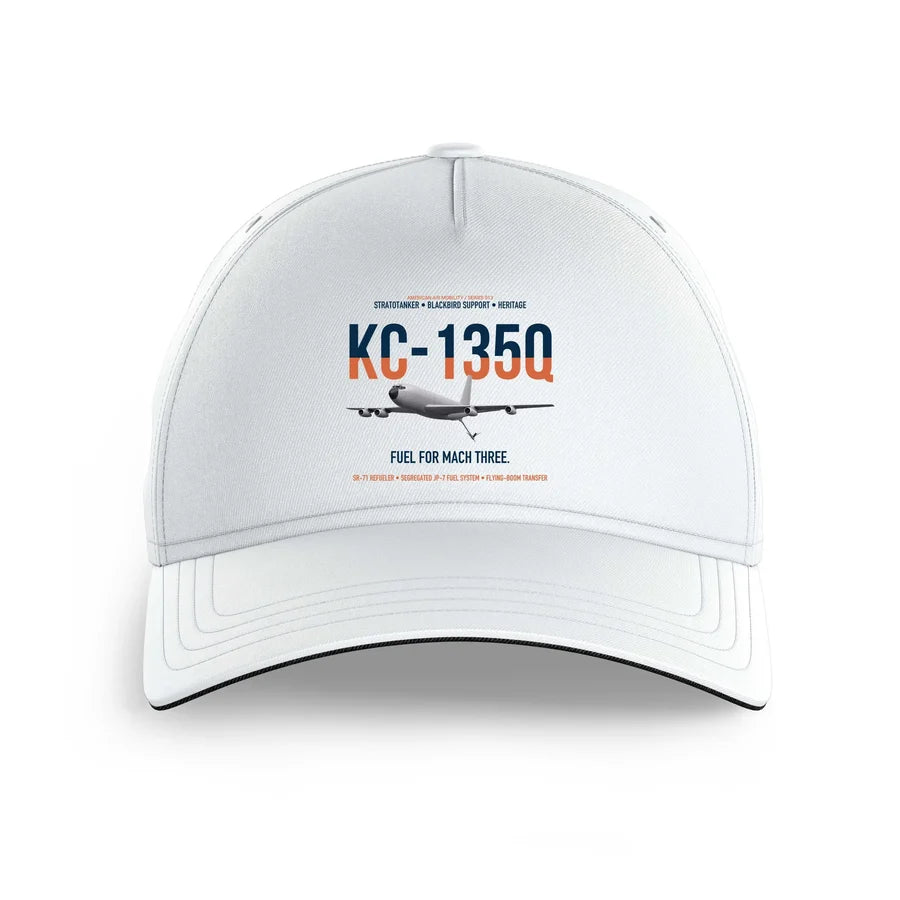 KC-135Q Blackbird Tanker design on white printed hat