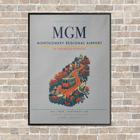 Thumbnail for Montgomery Regional Airport MGM vertical canvas print - framed - light gray background