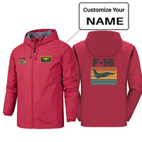 Thumbnail for Retro Fighter Jet F16 Designed Rain Jackets & Windbreakers - view 11