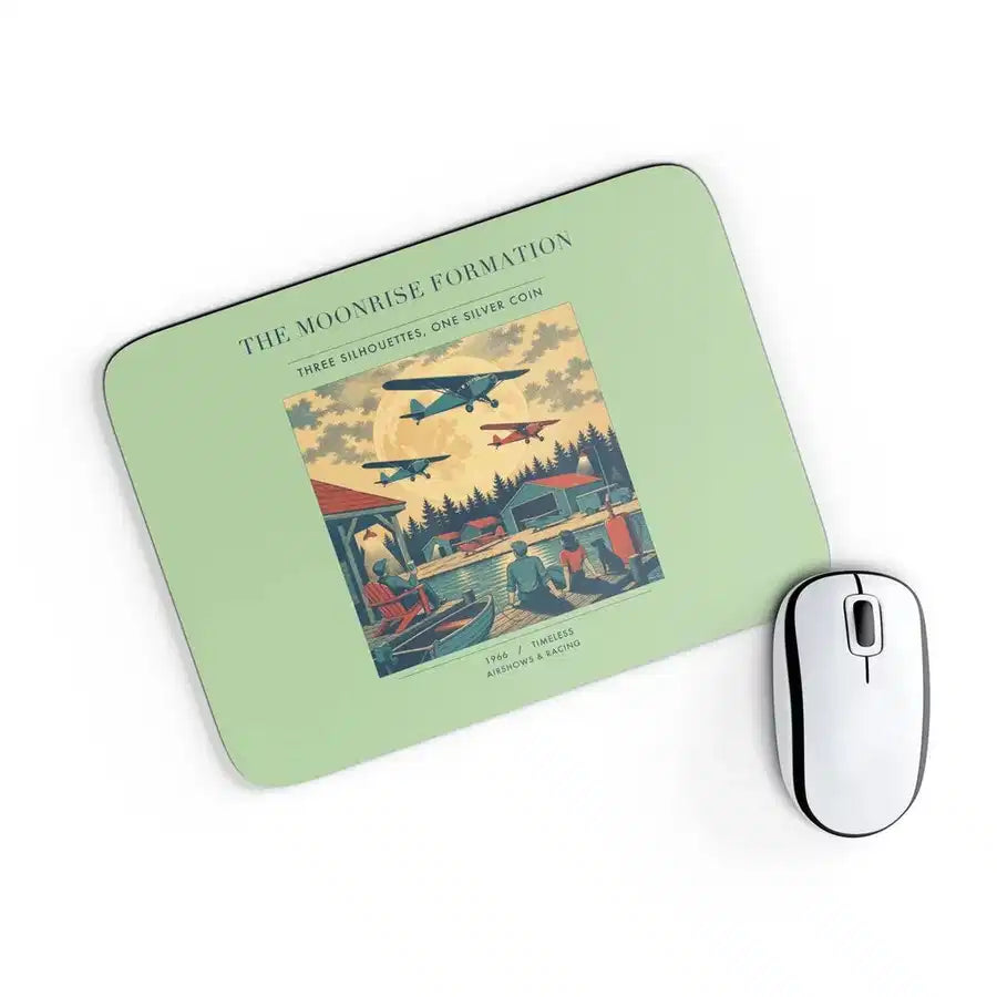 VINTAGE G4431 - The Moonrise Formation - Designed Mouse Pads design on lightgreen rectangle